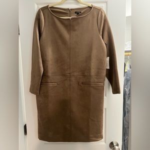 Beautiful micro suede Ann Taylor dress in size 6, mid wrist sleeves